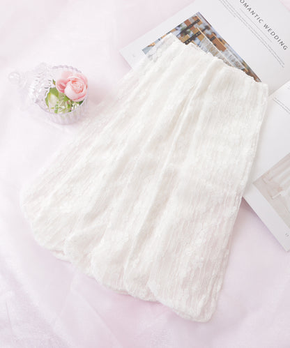 【6足セット】フラワーラインシースルークルーソックス