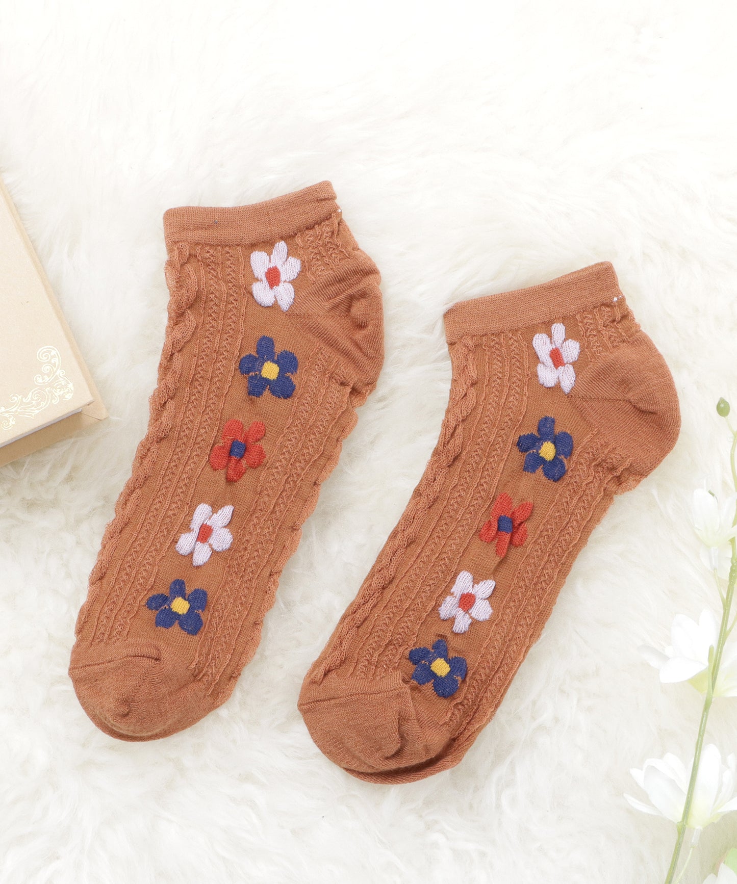 【5色組】花柄ショートソックスセット