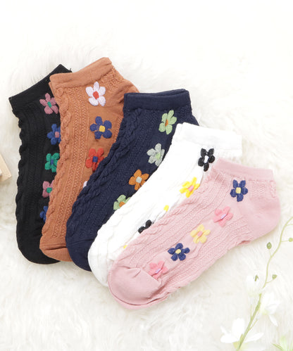 【5色組】花柄ショートソックスセット