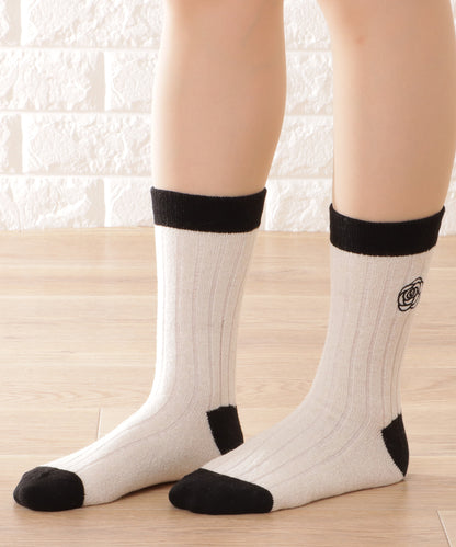 【4足セット】モノトーン配色リブソックス