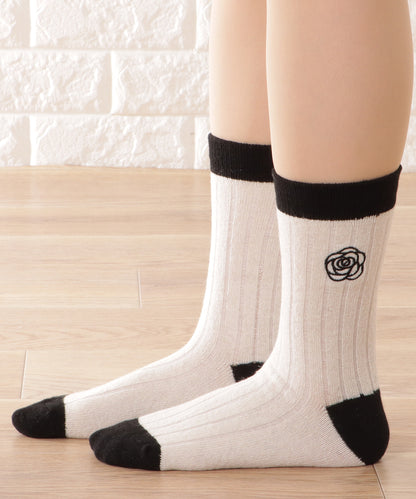 【4足セット】モノトーン配色リブソックス