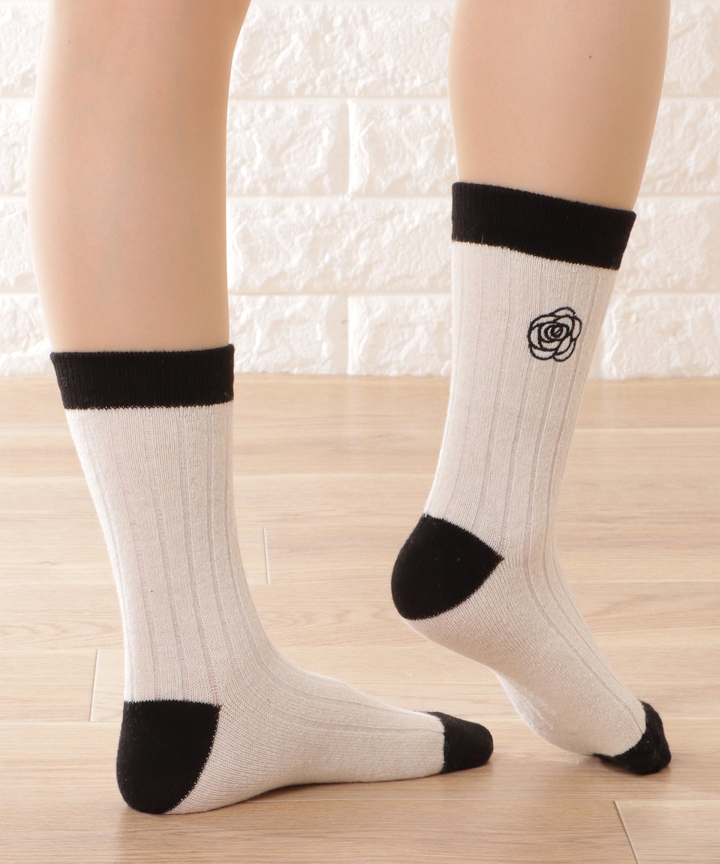 【4足セット】モノトーン配色リブソックス