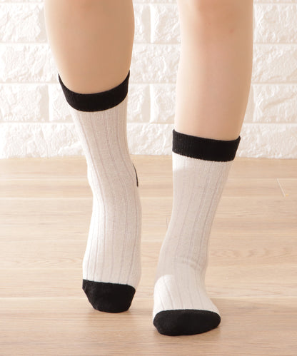 【4足セット】モノトーン配色リブソックス