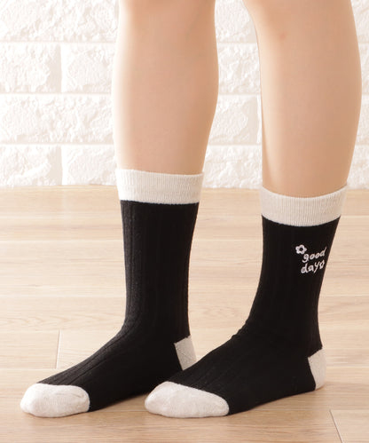 【4足セット】モノトーン配色リブソックス