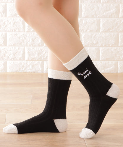 【4足セット】モノトーン配色リブソックス