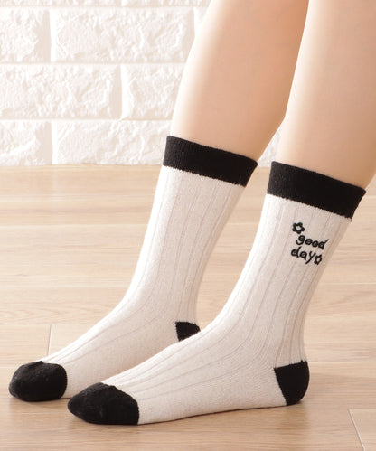 【4足セット】モノトーン配色リブソックス