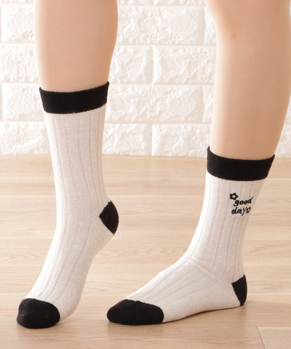 【4足セット】モノトーン配色リブソックス