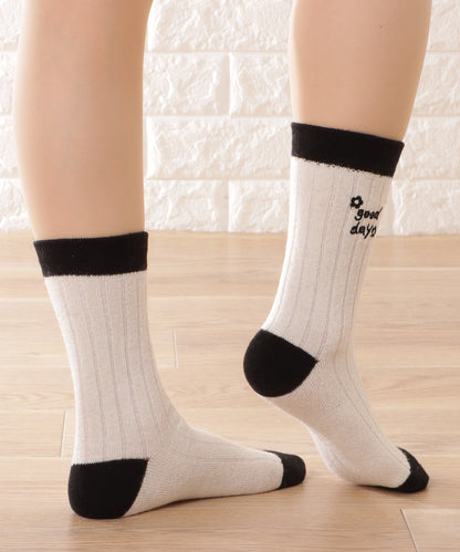 【4足セット】モノトーン配色リブソックス