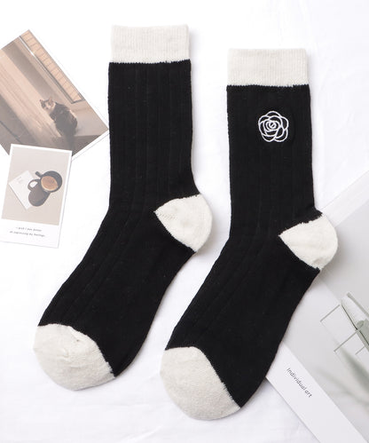 【4足セット】モノトーン配色リブソックス