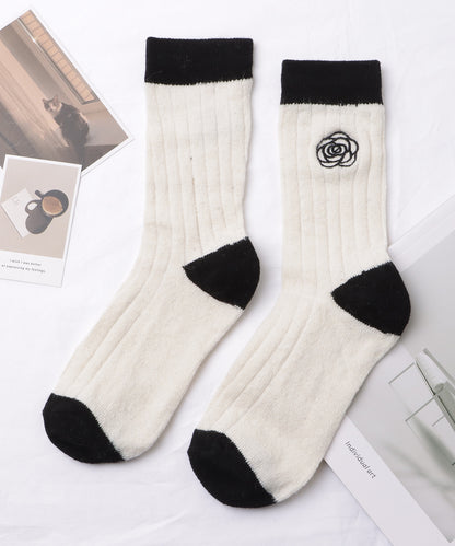 【4足セット】モノトーン配色リブソックス