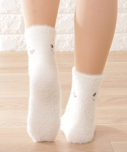 【10足セット】顔刺繍付きふわふわシャギーソックス
