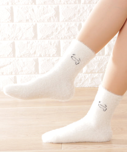 【10足セット】顔刺繍付きふわふわシャギーソックス