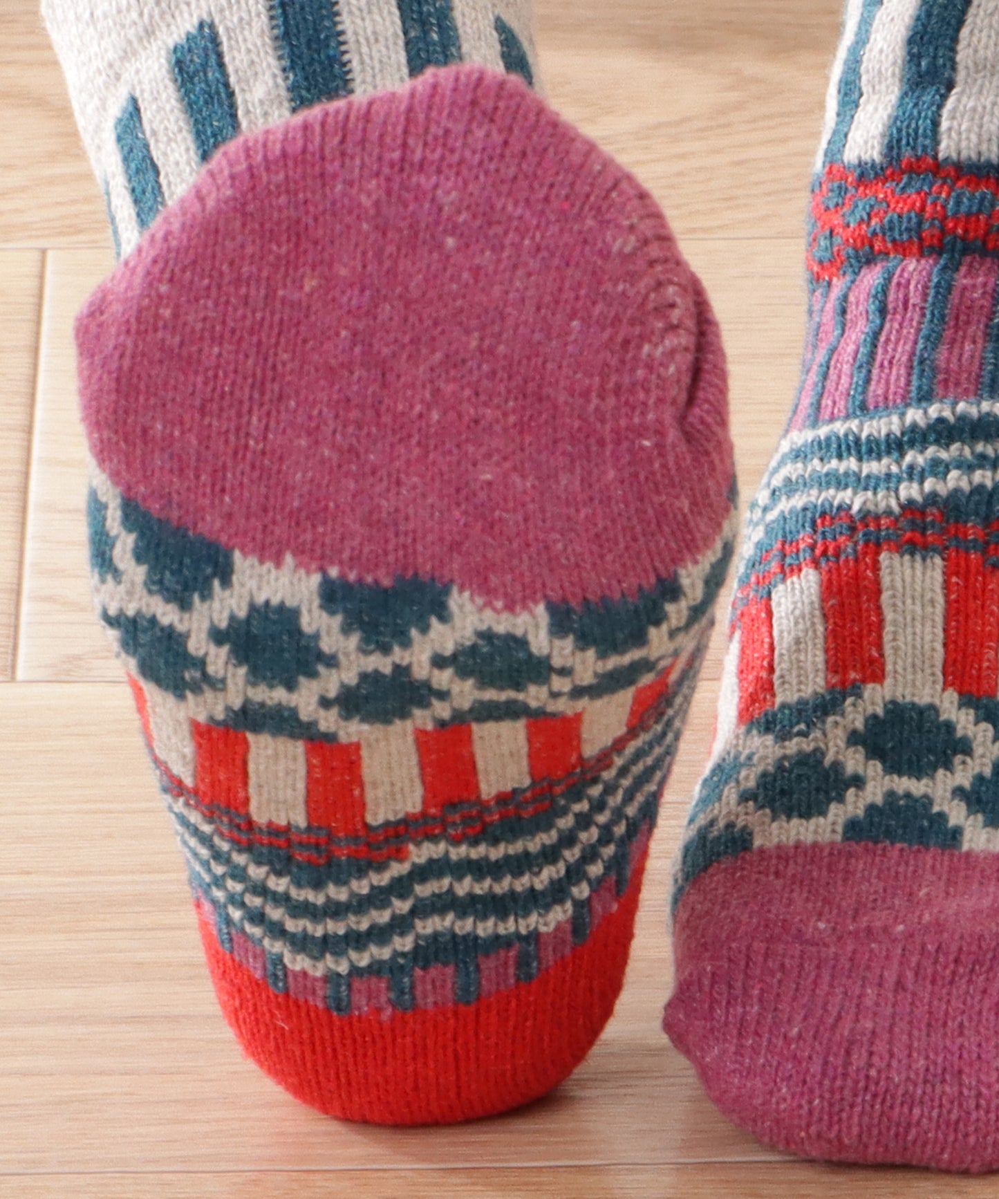 【5足セット】トライバル柄ボリュームニットソックス