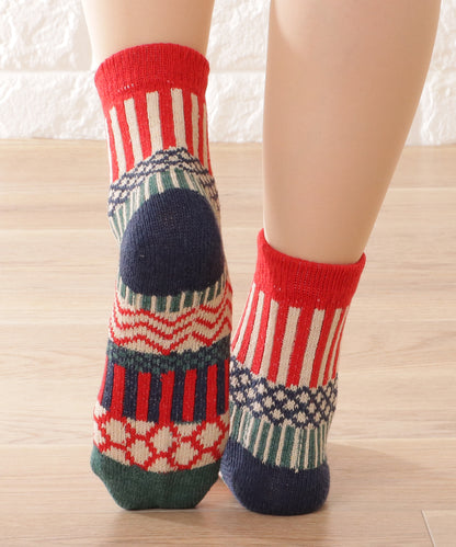 【5足セット】トライバル柄ボリュームニットソックス