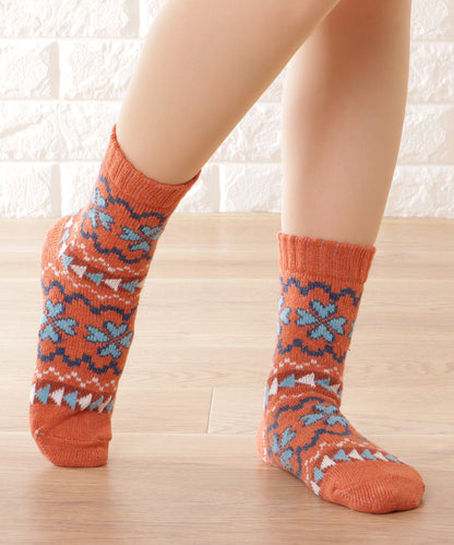 【5足セット】トライバル柄ボリュームニットソックス