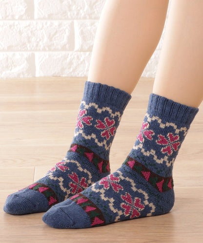 【5足セット】トライバル柄ボリュームニットソックス