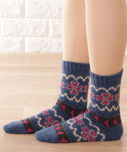 【5足セット】トライバル柄ボリュームニットソックス