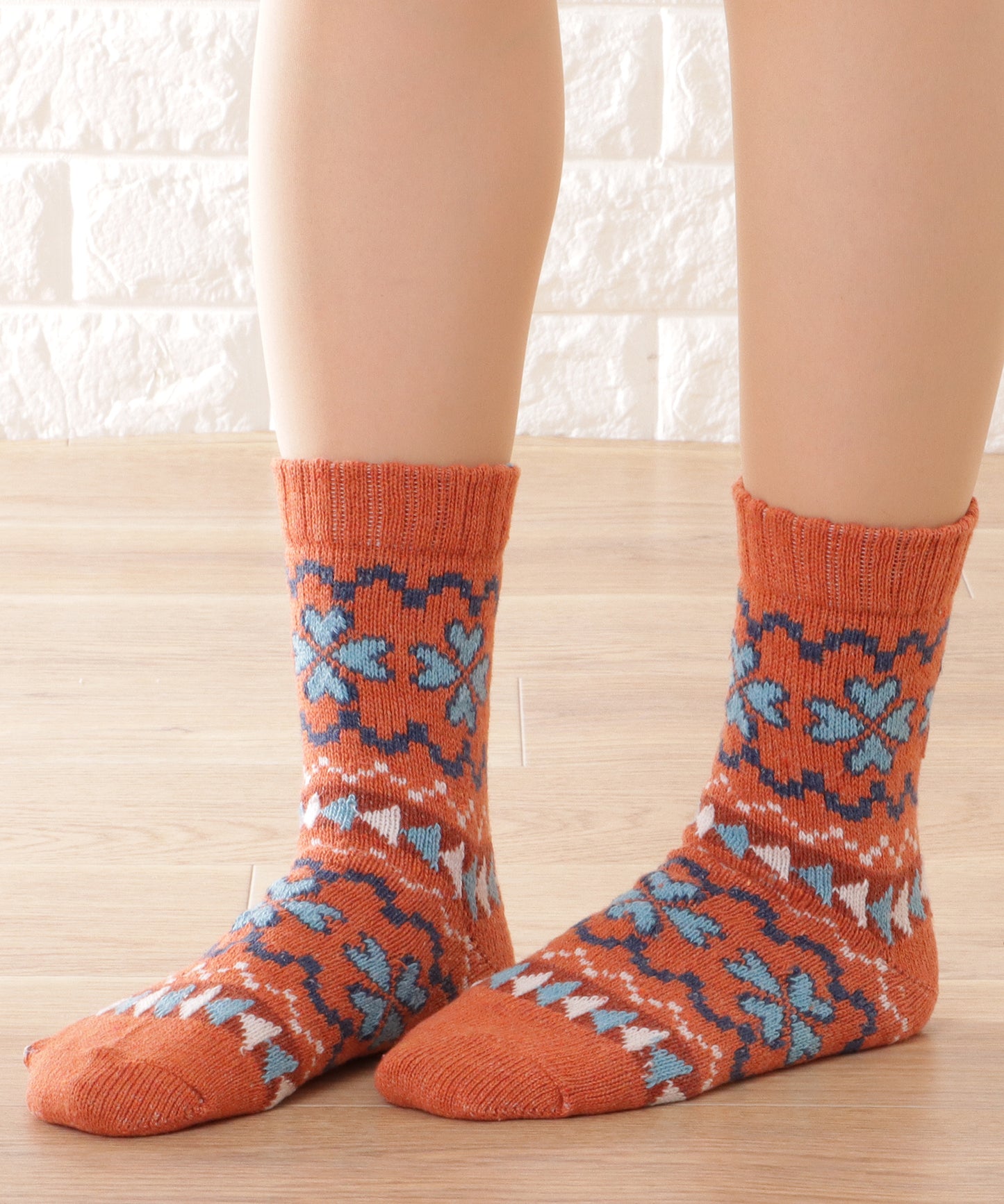 【5足セット】トライバル柄ボリュームニットソックス