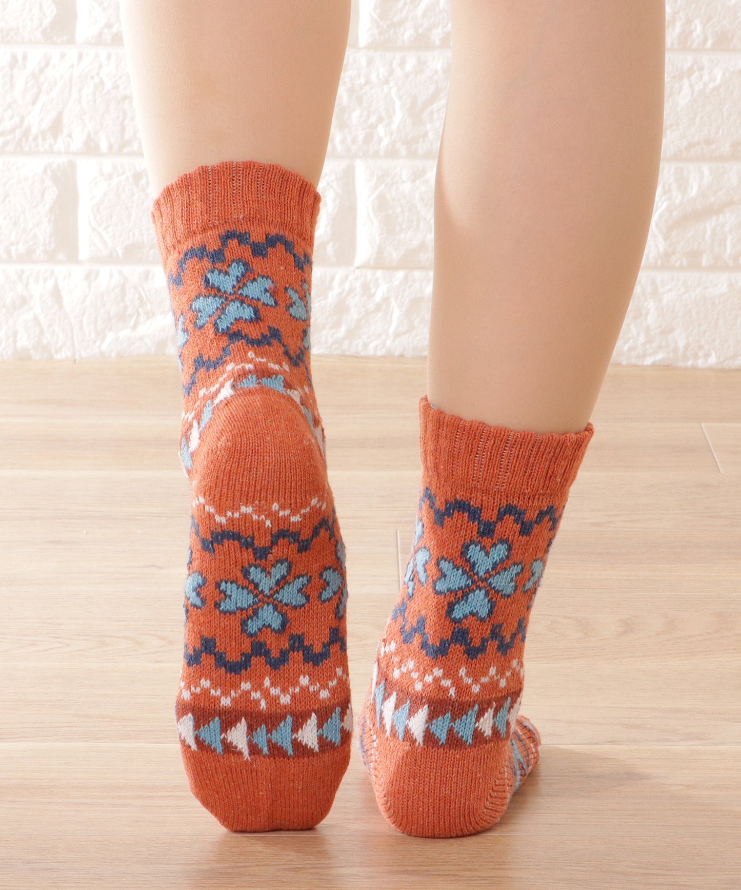 【5足セット】トライバル柄ボリュームニットソックス