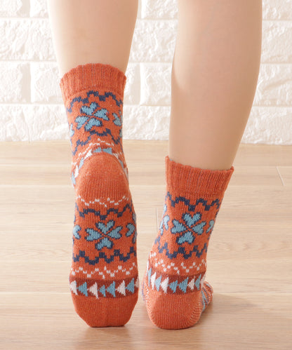 【5足セット】トライバル柄ボリュームニットソックス