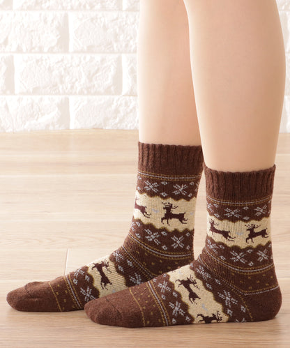 【5足セット】トライバル柄ボリュームニットソックス