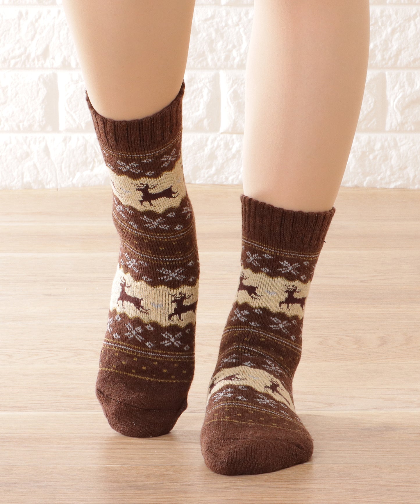 【5足セット】トライバル柄ボリュームニットソックス