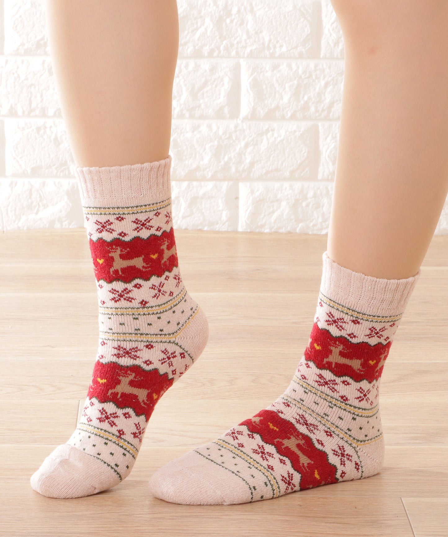 【5足セット】トライバル柄ボリュームニットソックス