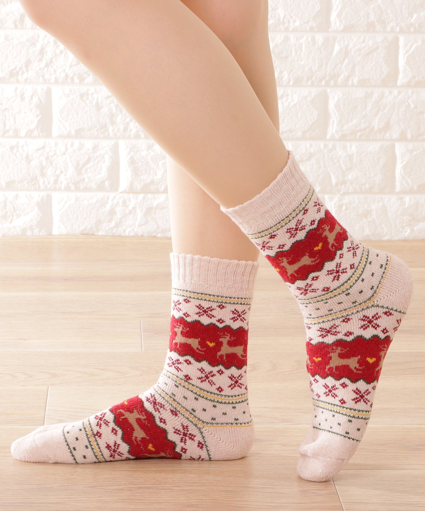 【5足セット】トライバル柄ボリュームニットソックス