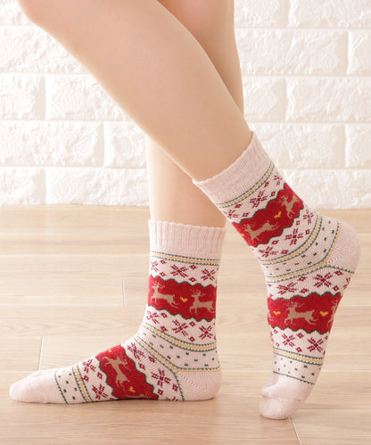 【5足セット】トライバル柄ボリュームニットソックス