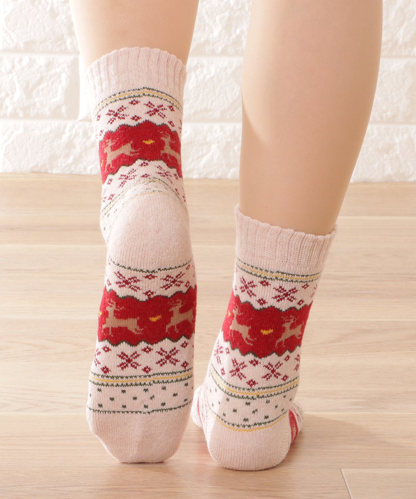 【5足セット】トライバル柄ボリュームニットソックス