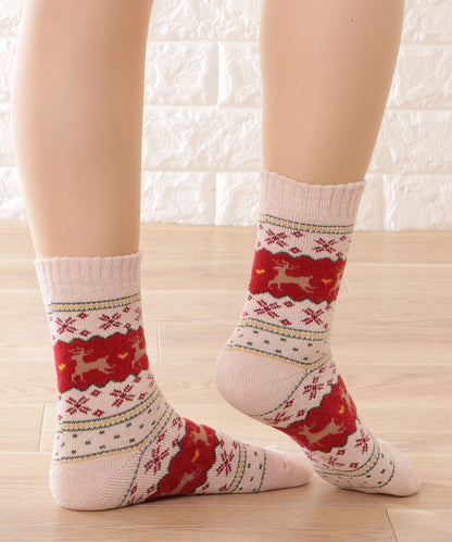 【5足セット】トライバル柄ボリュームニットソックス