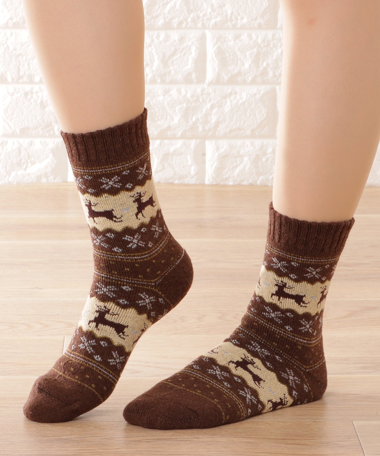 【5足セット】トライバル柄ボリュームニットソックス