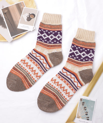【5足セット】トライバル柄ボリュームニットソックス