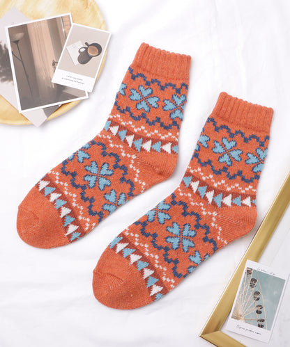 【5足セット】トライバル柄ボリュームニットソックス