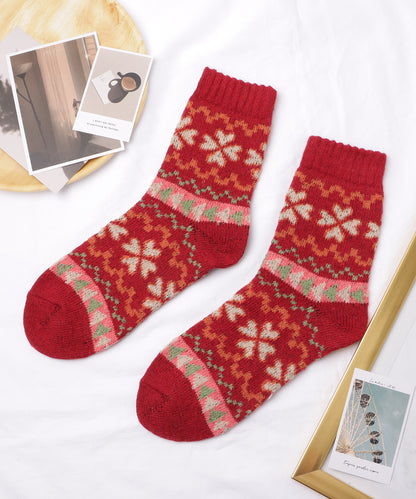 【5足セット】トライバル柄ボリュームニットソックス