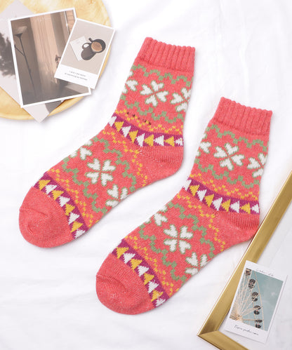 【5足セット】トライバル柄ボリュームニットソックス