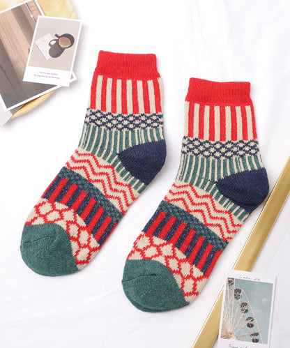 【5足セット】トライバル柄ボリュームニットソックス