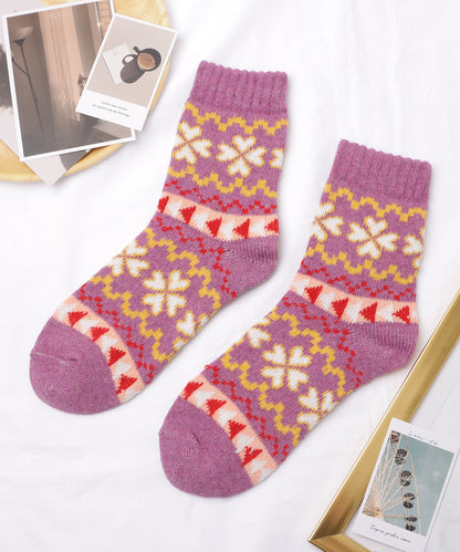 【5足セット】トライバル柄ボリュームニットソックス