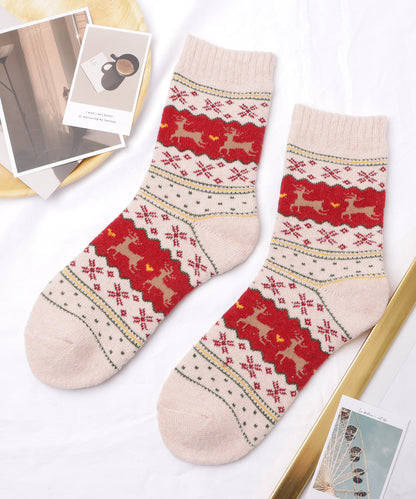 【5足セット】トライバル柄ボリュームニットソックス