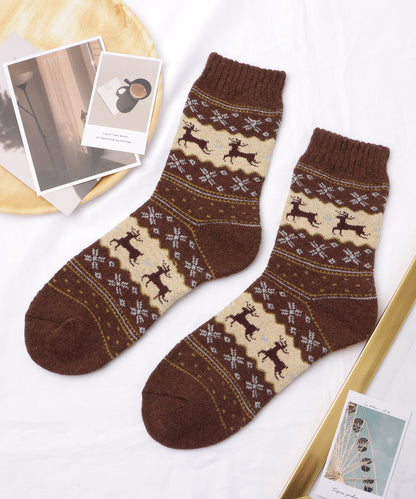 【5足セット】トライバル柄ボリュームニットソックス