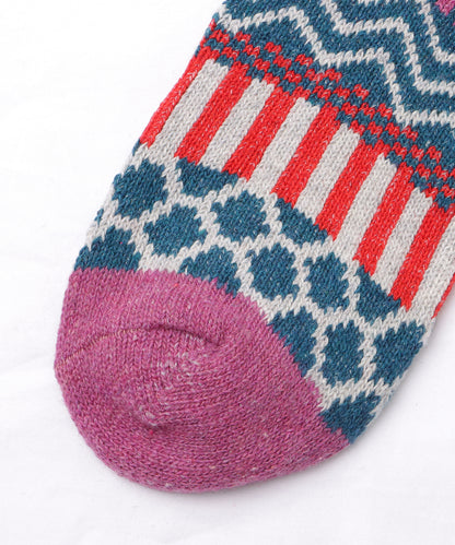 【5足セット】トライバル柄ボリュームニットソックス