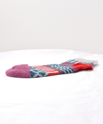 【5足セット】トライバル柄ボリュームニットソックス