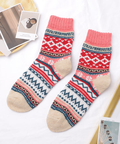 【5足セット】トライバル柄ボリュームニットソックス