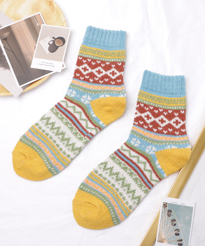 【5足セット】トライバル柄ボリュームニットソックス