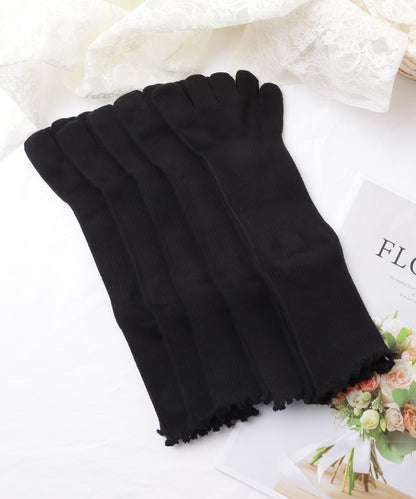 【5足セット】メロウフリル5本指カラーソックス