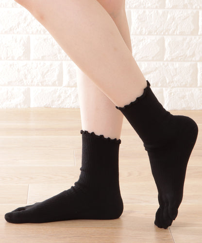 【5足セット】メロウフリル5本指カラーソックス