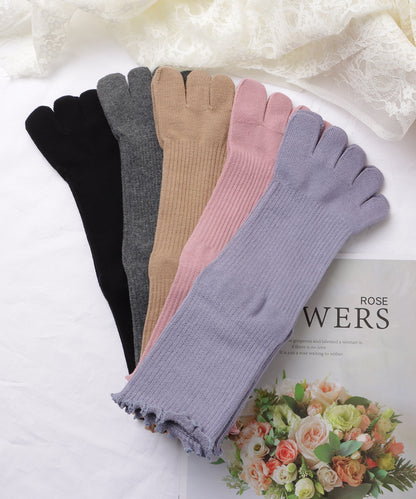 【5足セット】メロウフリル5本指カラーソックス