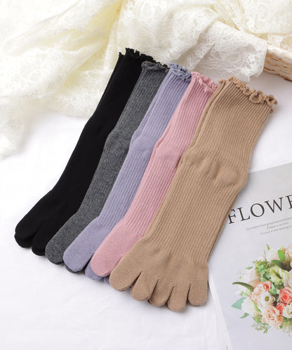 【5足セット】メロウフリル5本指カラーソックス