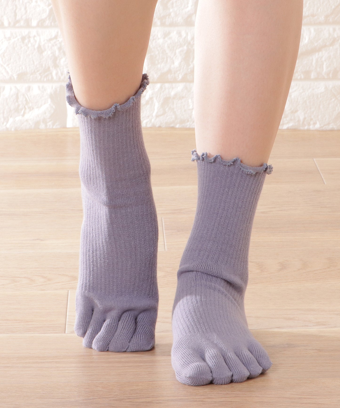 【5足セット】メロウフリル5本指カラーソックス