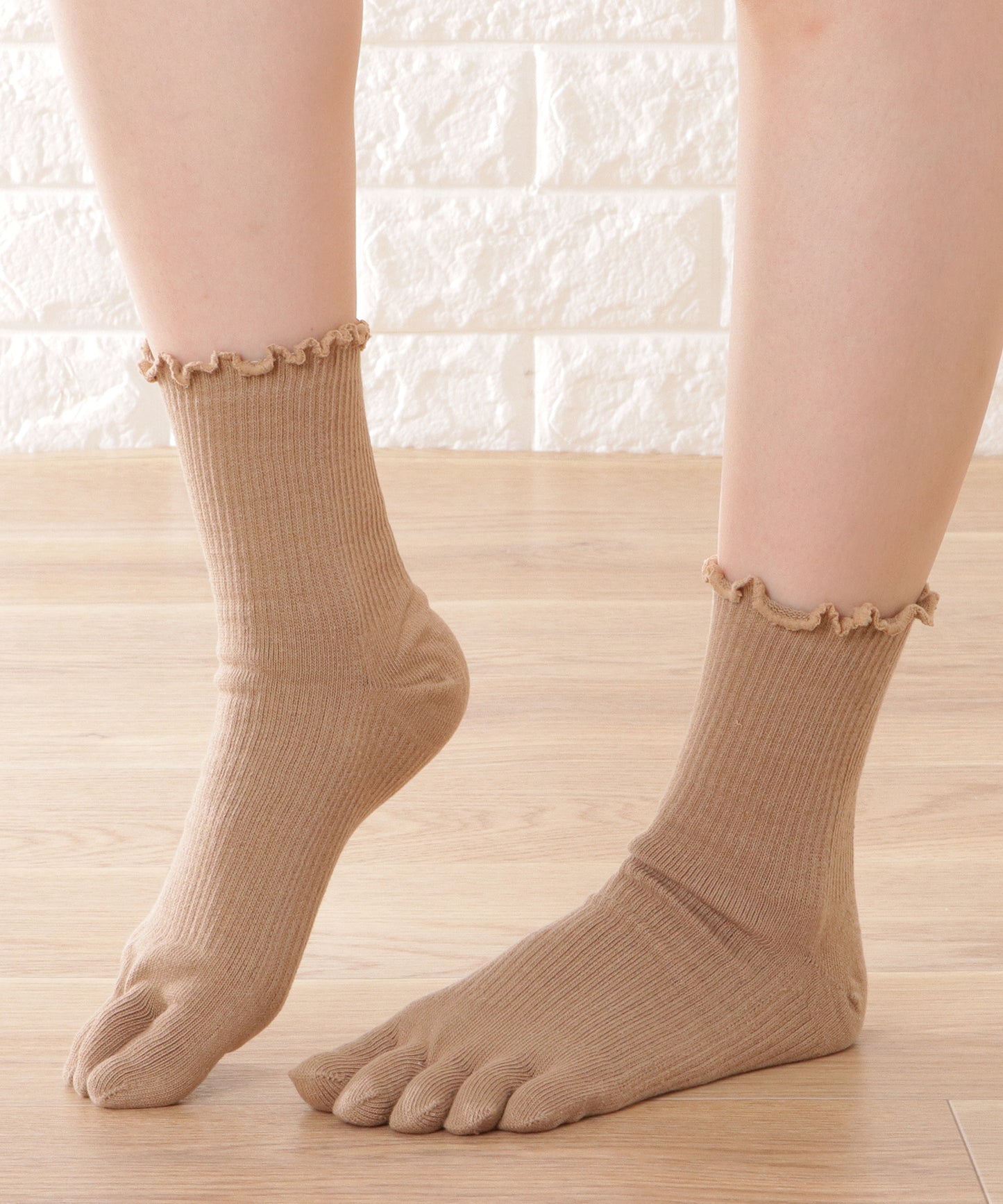 【5足セット】メロウフリル5本指カラーソックス